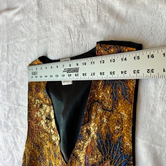 Vintage Bali Chic Beaded Batik Vest Medium Indonesian Top Embellished Boho Artsy - Picture 5 of 7
